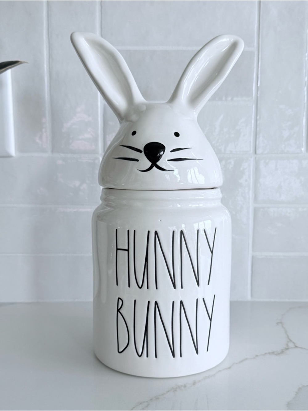 Rae Dunn White Bunny 'Hunny Bunny' Ceramic Canister